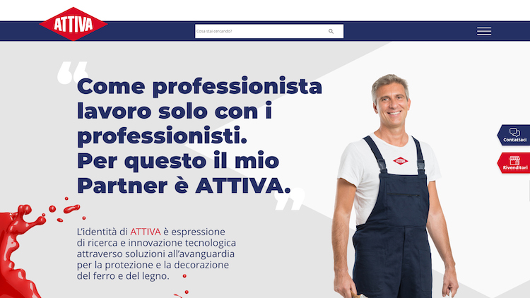 Home page del sito Attiva Colori